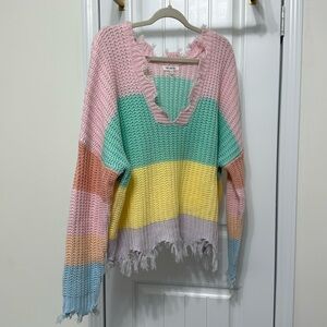 Pastel color block sweater